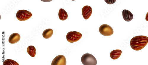 Luxury golden easter eggs isolated