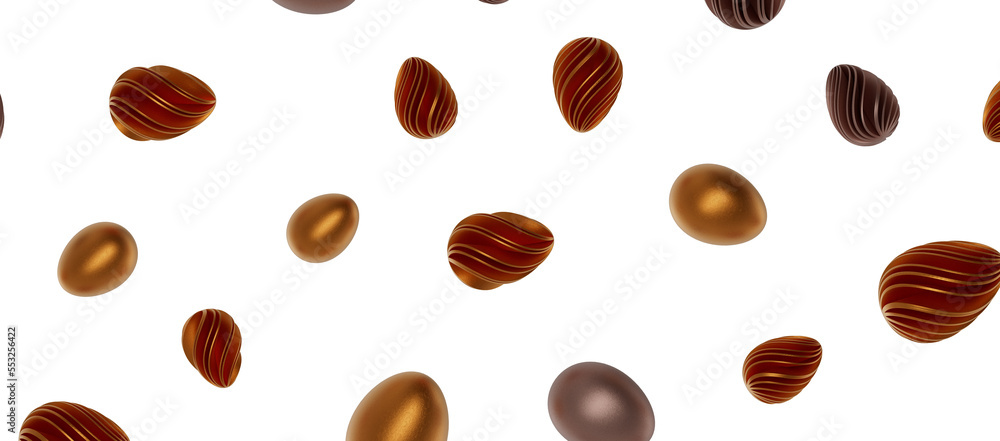 Luxury golden easter eggs isolated Luxury golden easter eggs isolated