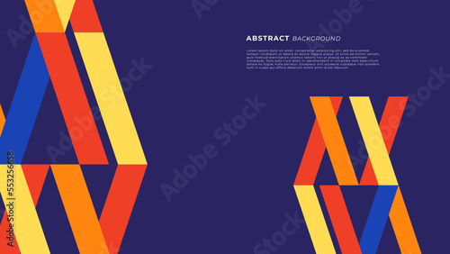 Abstract dark blue geometric retro colourful background