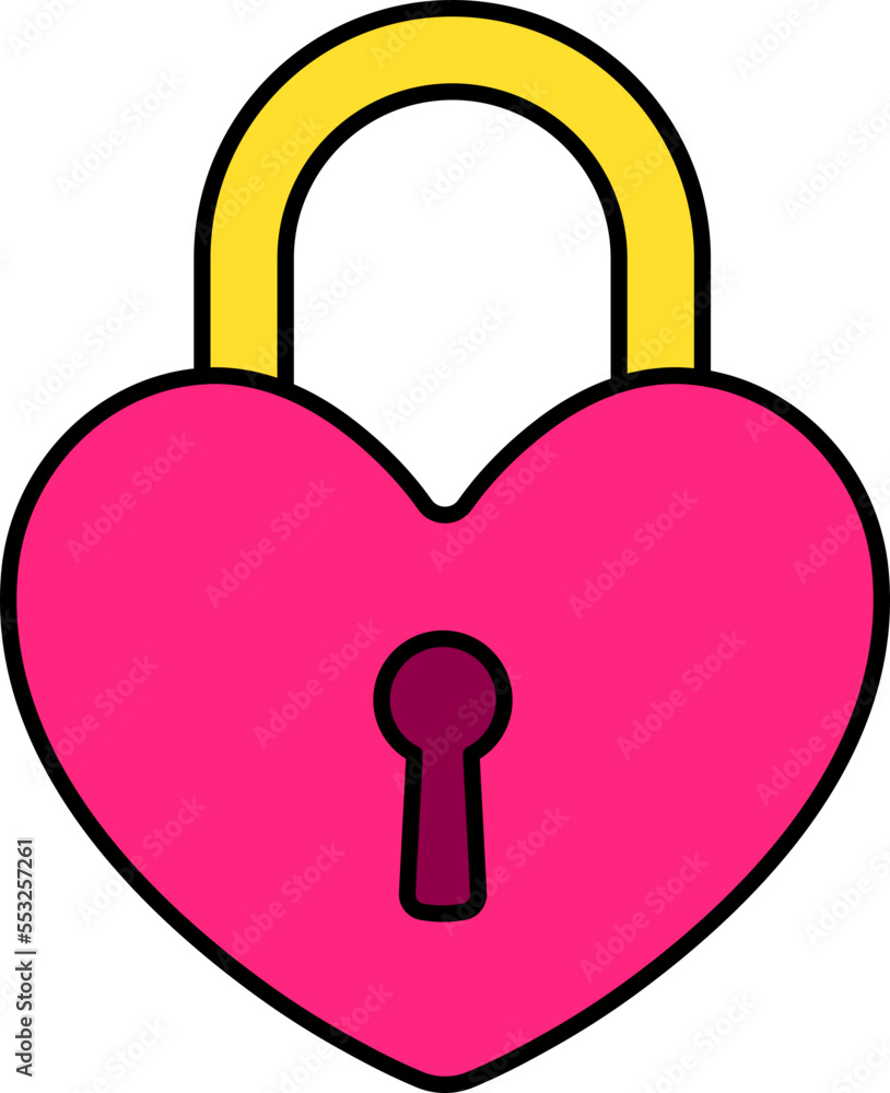 Locker Heart Icon Elements Colored Outline Style Locker Heart Icon Elements Colored Outline Style