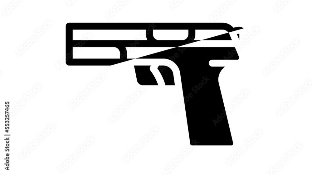 handgun weapon line icon animation handgun weapon line icon animation