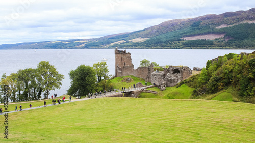 Beautiful ruined castle located on Loch Ness, between Fort William and Inverness, Urquhart Castle, Scotland