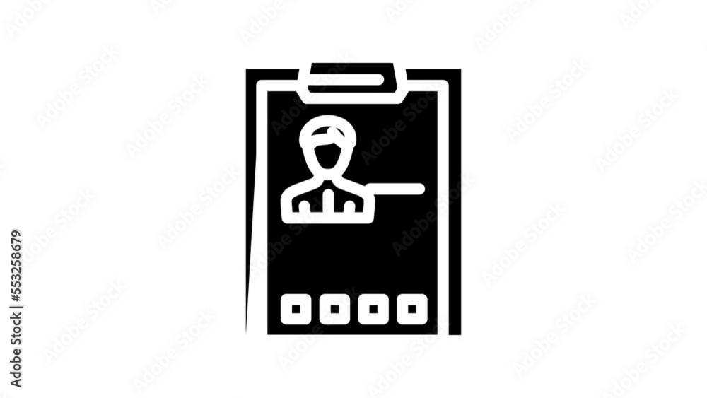 employee cv resume line icon animation employee cv resume line icon animation