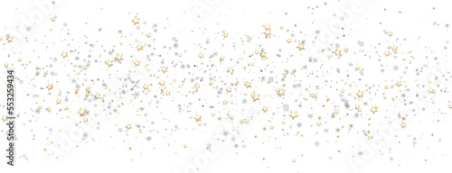 golden openwork shiny snowflakes  star  3D rendering.