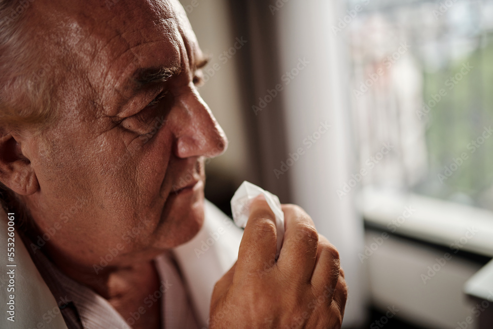 Senior Man Suffering from Allergy Senior Man Suffering from Allergy