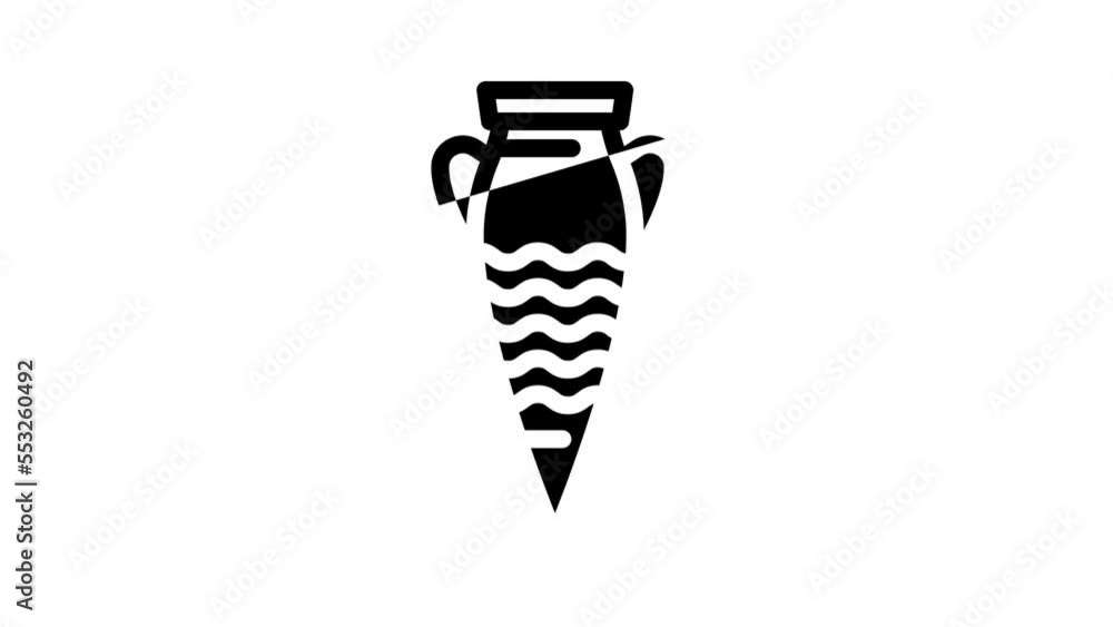 earthenware amphora line icon animation earthenware amphora line icon animation