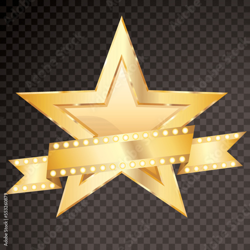 gold star bulb banner