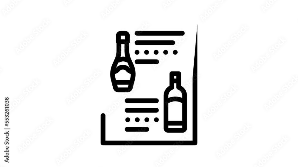 menu wine line icon animation menu wine line icon animation