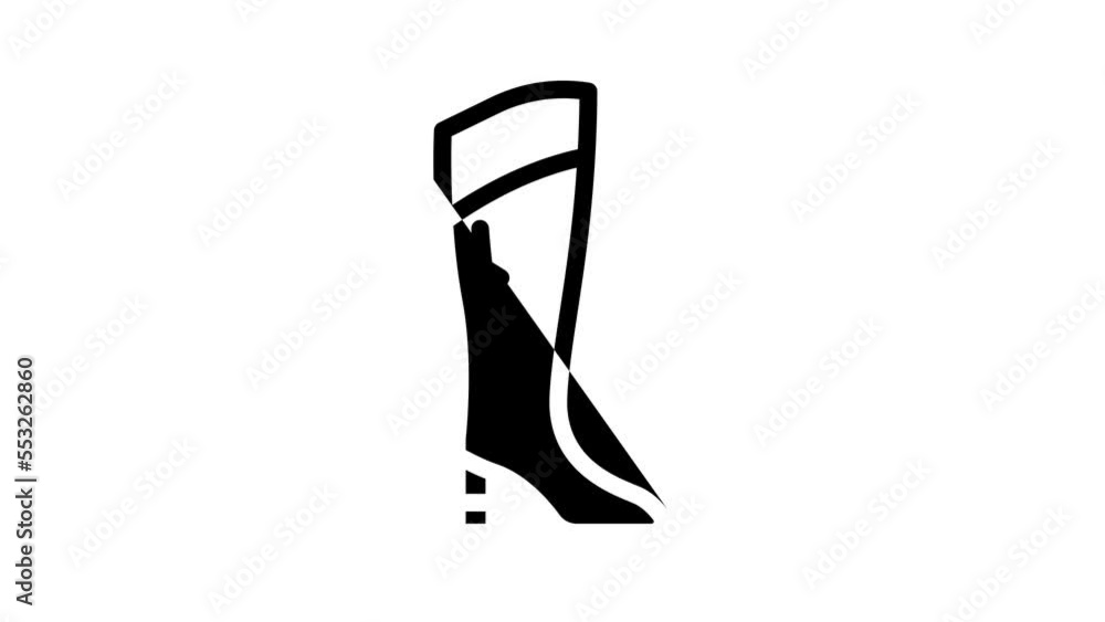 treads boots line icon animation treads boots line icon animation