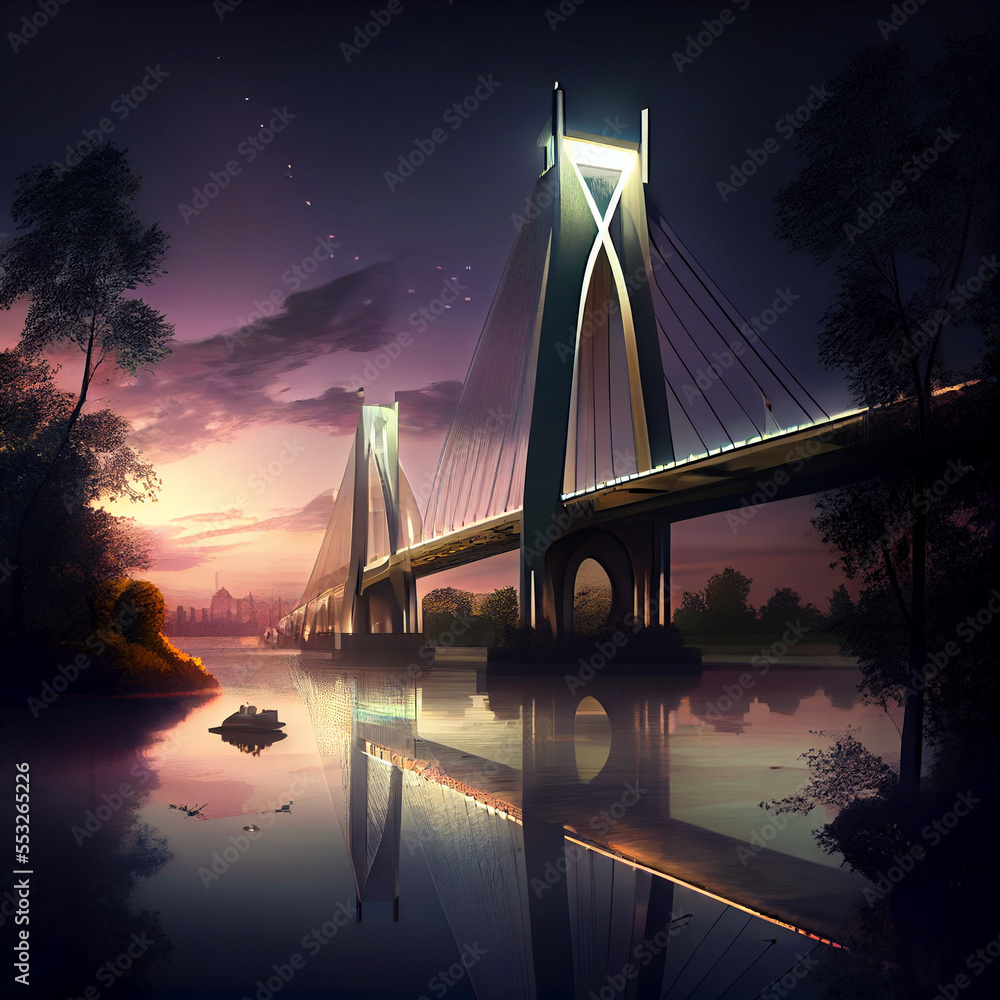 Obraz premium bridge at sunset