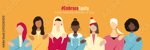 International Women's Day banner. #EmbraceEquity