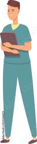Physical therapist icon cartoon vector. Physio massage. Patient rehab