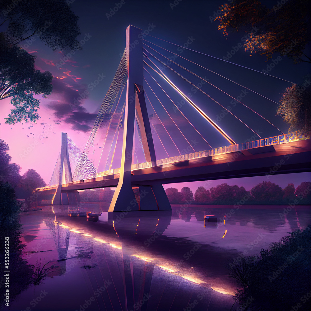 Obraz premium bridge at sunset