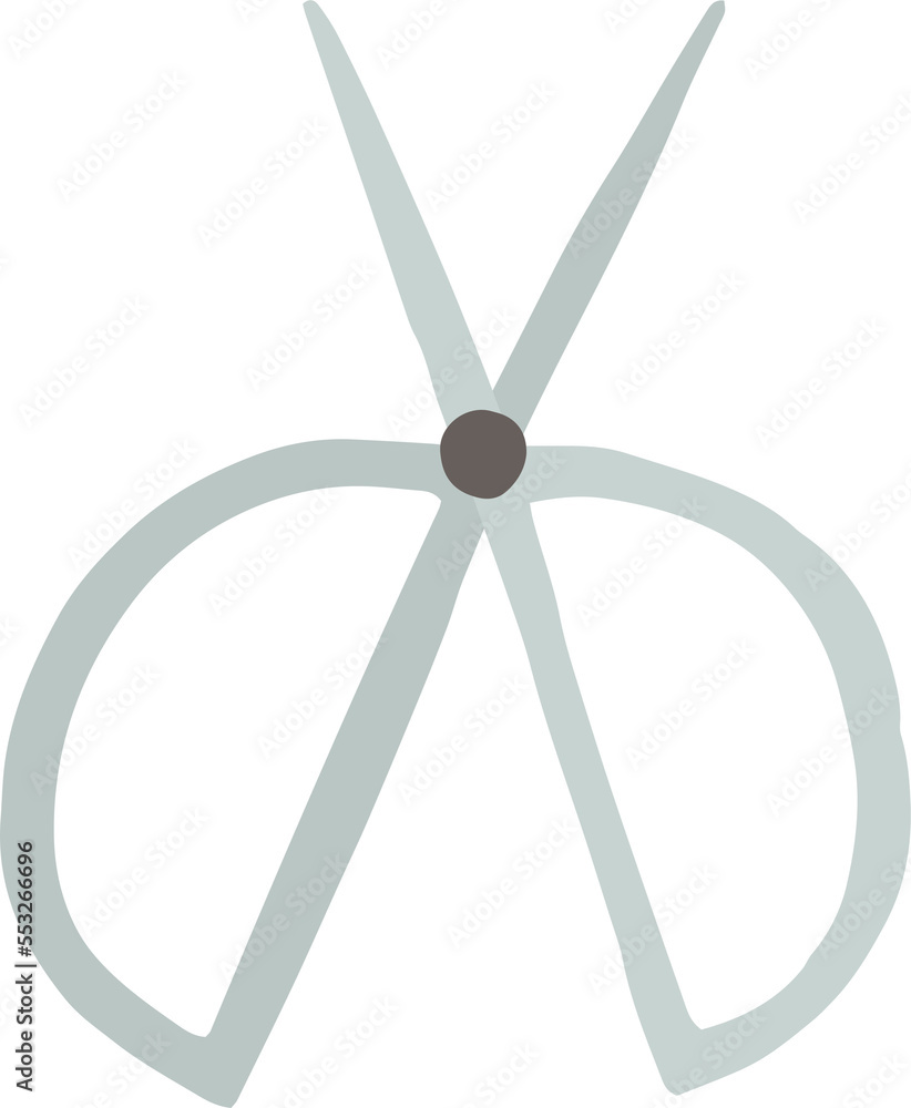 Scissors cute cartoon icon illustration, isolated png Scissors cute cartoon icon illustration, isolated png