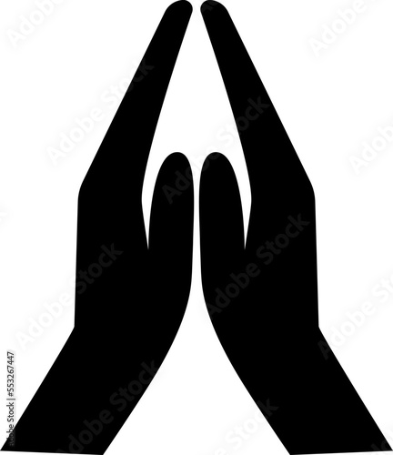 Praying hands gesture sign. Religion signs and symbols.