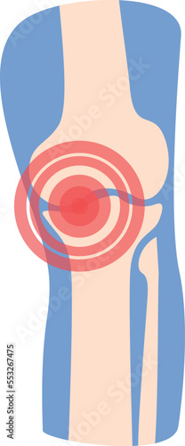 Patient leg icon cartoon vector. Arthritis joint. Pain treatment