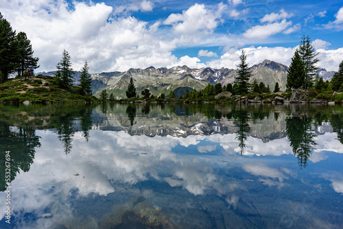 reflection of clouds in the lake