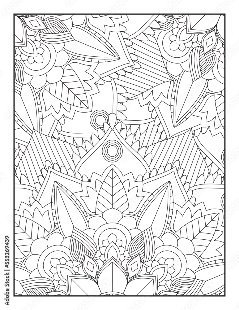 Naklejka premium Mandala Coloring Pages, Floral Mandala Coloring Page, Flower Mandala Coloring Pages,