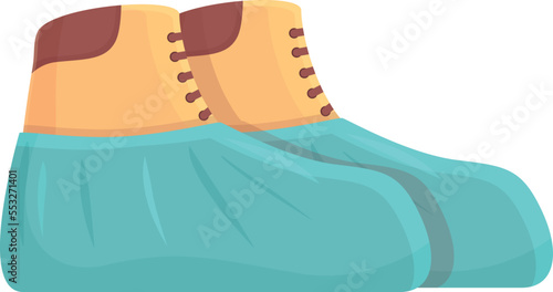 Clean shoe cover icon cartoon vector. Medical protection. Wear protective