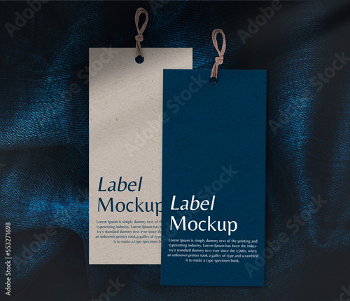  Elegant Two paper labels on mininmal surface mockup