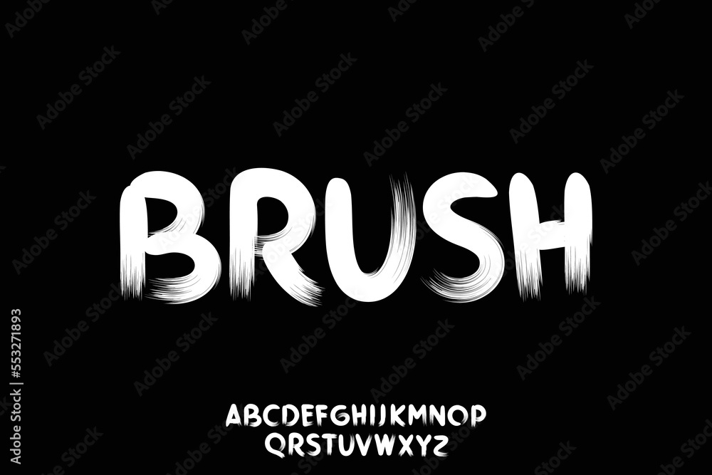 Handwritten brush stroke font vector Stock Vector Adobe Stock
