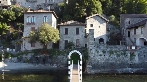 Aerial view of Corenno Plinio a village on Lake Como photo