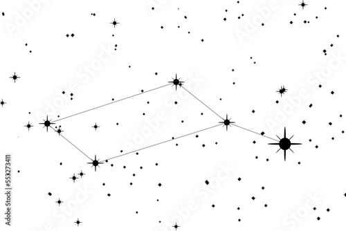 Simple astronomical illustration of the constellation Lyra (the lyre). Transparent PNG design element for websites, print and other graphics. photo