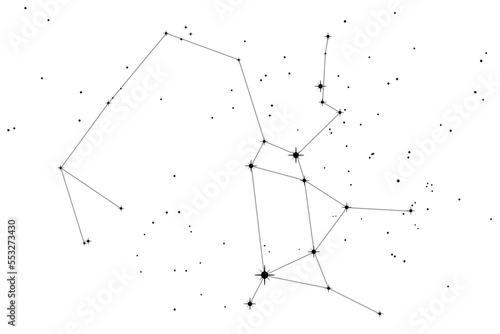 Simple astronomical illustration of the constellation Sagittarius (the archer). Transparent PNG design element for websites, print and other graphics.