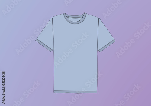 T-shirt dress technical fashion illustration with crew neck, long sleeves, mini length, oversized, Pencil fullness. Flat apparel template front. Women, men, unisex CAD mockup