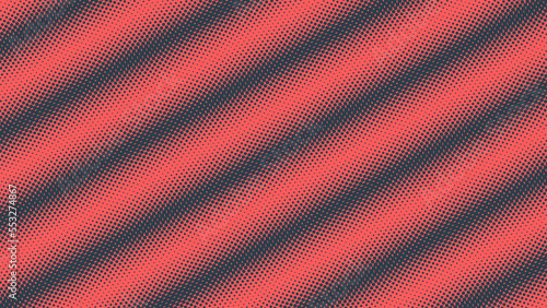 Pop Art Dots Wavy Halftone Pattern Tilted Lines Vector Textured Red Dark Blue Abstract Background. Dot Work Design Contrast Graphic Subtle Striped Texture. Half Tone Minimalist Art Wallpaper