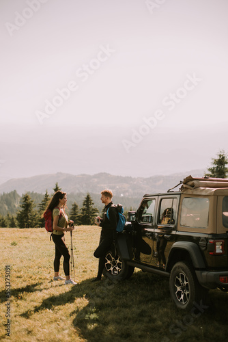 Young couple relaxing on a ...