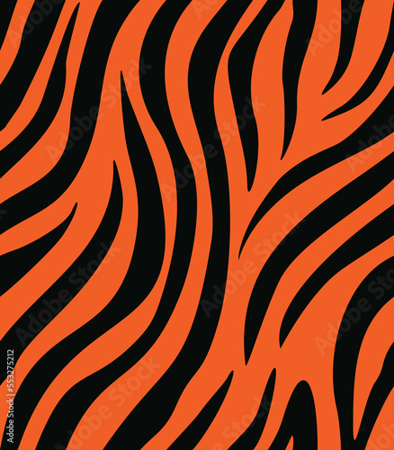 Fototapeta Naklejka Na Ścianę i Meble -  
tiger print vector seamless animal texture, orange background on textile