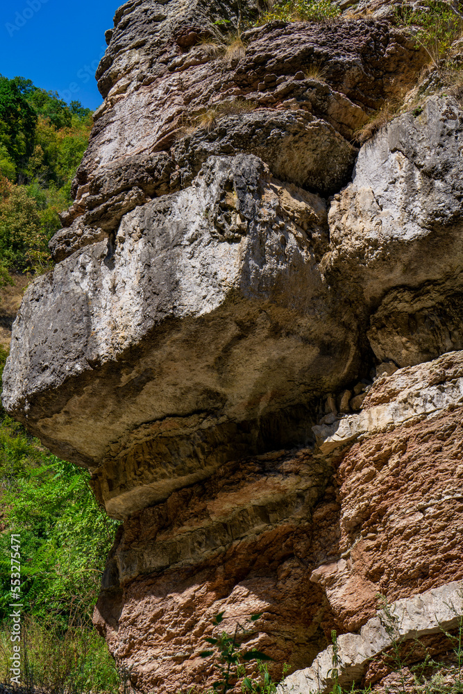 Geological formations at Boljetin river gorge in Eastern Serbia Geological formations at Boljetin river gorge in Eastern Serbia