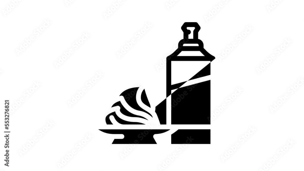whipped cream milk product line icon animation whipped cream milk product line icon animation