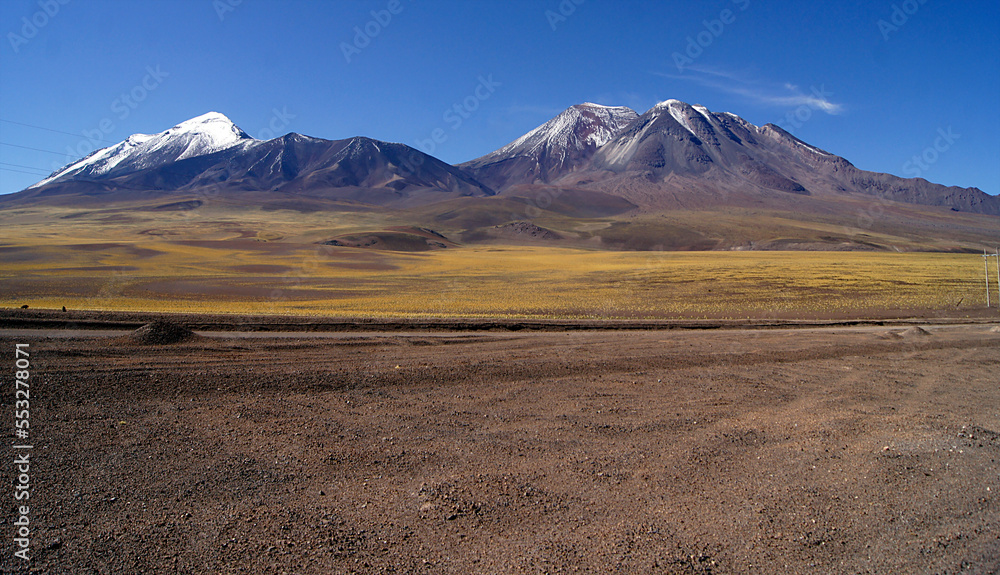 Landscape of the highlands of the Andes, Chile