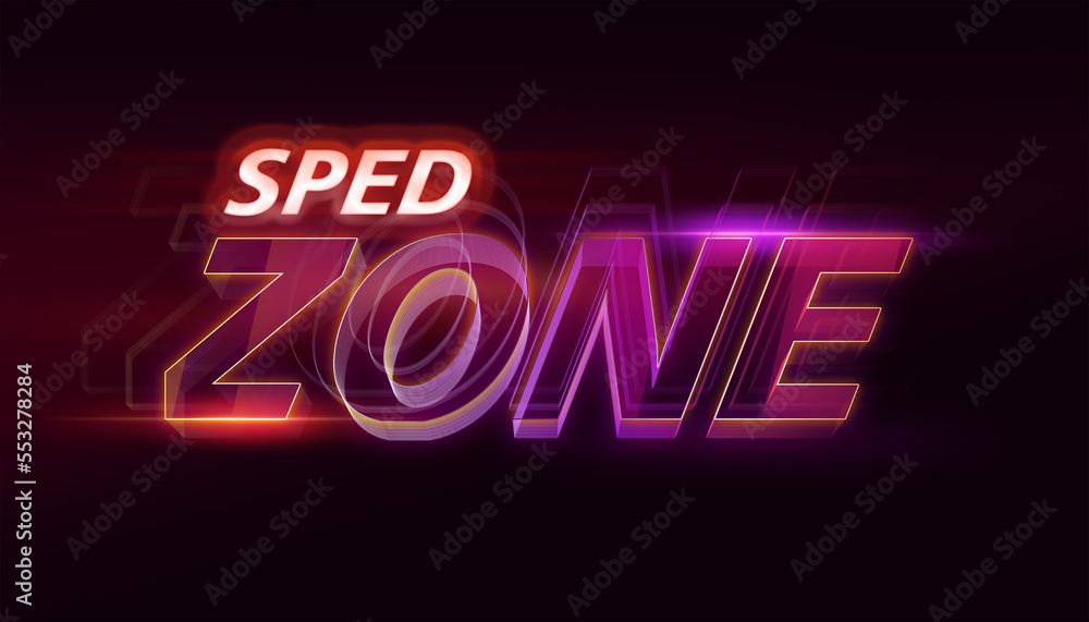Speed Zone vibrant logo, Speed zone neon glossy, shiny wallpaper, Speed zone 3d glowing light