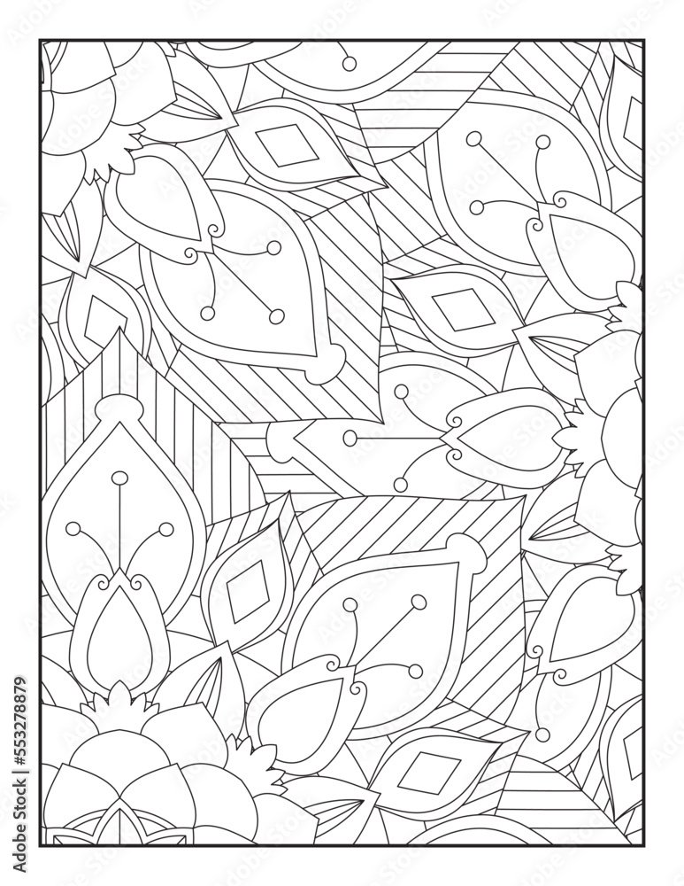 Obraz premium Floral Mandala Coloring Page, Flower Mandala Coloring Page for Adults, mandala flower coloring pages.