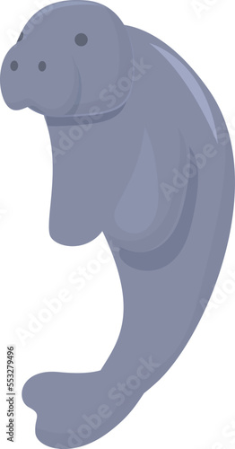 Marine seacow icon cartoon vector. Sea dugong. Cute animal