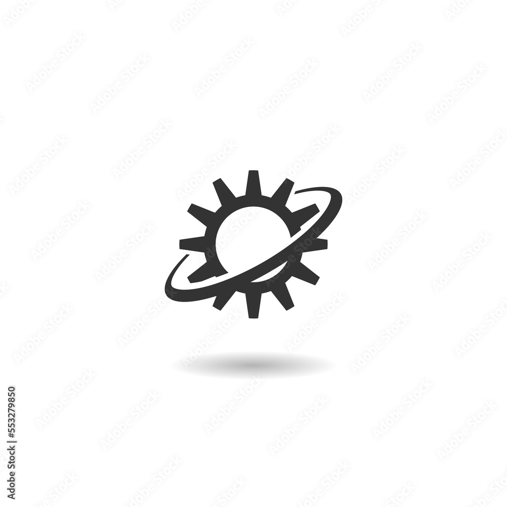 Gear logo design template with shadow Gear logo design template with shadow