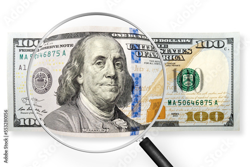 One hundred dollars notes on a transparent background. PNG file