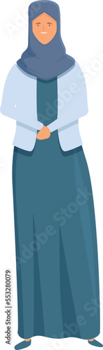 Cute fashion muslim icon cartoon vector. Women hijab. Clothes dress