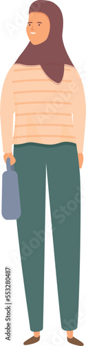 Muslim female icon cartoon vector. Fashion hijab. Saudi girl