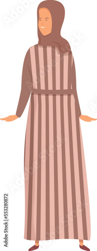 Culture cloth icon cartoon vector. Muslim fashion. Arab girl