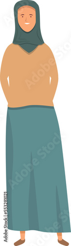 Dress culture icon cartoon vector. Muslim fashion. Asian happy