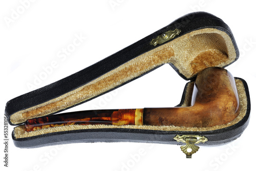 Canvas-taulu meerschaum pipe in hard case isolated on white background