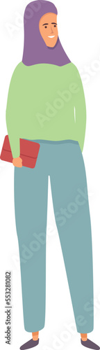 Work outfit icon cartoon vector. Muslim fashion. Arab dress