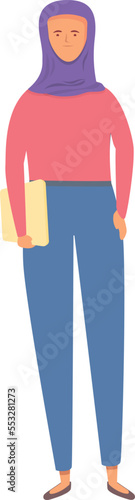 Modern arab woman icon cartoon vector. Muslim fashion. Saudi girl