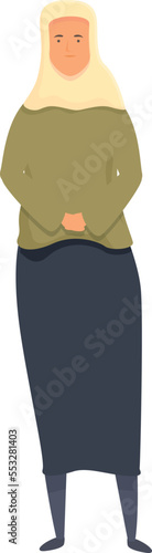 Arabian fashion icon cartoon vector. Muslim hijab. Asian islam