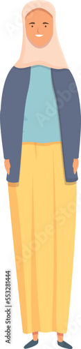 Cute female icon cartoon vector. Muslim fashion. Saudi girl