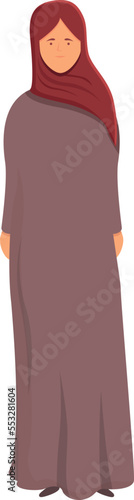 Saudi woman icon cartoon vector. Muslim fashion. Women hijab